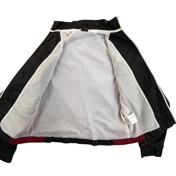 Vintage Nike Windbreaker Jacket Womens Small Black Red Full Zip Running Gym 90s - Picture 4 of 16